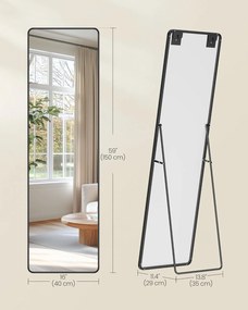 Voľne stojace zrkadlo Bleer 150 cm čierne II