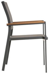 Záhradná stohovateľná kovová stolička, antracit