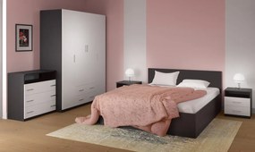 Nočný stolík STANA, biele drevo-wenge