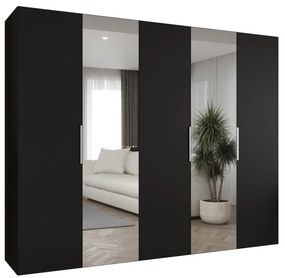 Šatníková skriňa 250 cm Mirabella 2 (čierna + kašmír). Akcia -19%. Vlastná spoľahlivá doprava až k Vám domov. 1126430