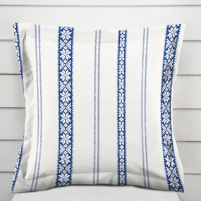 Biante Bavlnená obliečka na vankúš s lemom Sandra SA-590 Modrý ľudový vzor na bielom 40 x 60 cm