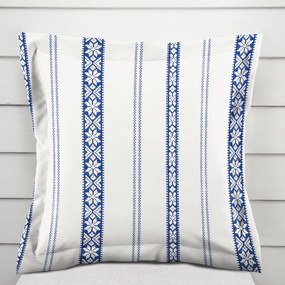 Biante Bavlnená obliečka na vankúš s lemom Sandra SA-590 Modrý ľudový vzor na bielom 50 x 50 cm