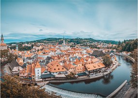 Sklenený obraz - Český Krumlov (70x50 cm)