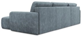 Sivomodrá ženilková rozkladacia/s úložným priestorom rohová pohovka (do tvaru "U") Lilo – Makamii