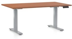 Výškovo nastaviteľný stôl OfficeTech D, 120 x 80 cm, sivá podnož, čerešňa