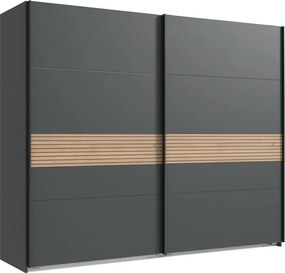 Šatníková skriňa Rotterdam, 225 cm, grafit/dub artisan