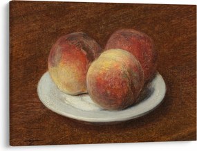 Obraz - Henri Fantin-Latour, Three Peaches on a Plate, reprodukcia (70x50 cm)