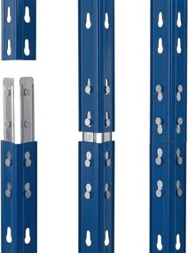 Kovové regály RIVET PRO 180x150x60 DTD drevotrieska 4 úrovne modro-oranžová