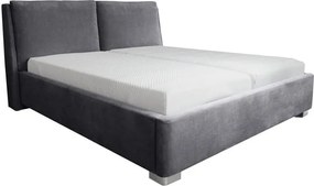 Sivá dvojlôžková posteľ Mazzini Beds Vicky, 180 x 200 cm