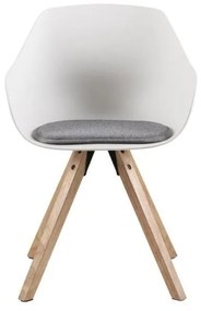 Súprava 2 bielych jedálenských stoličiek s nohami z kaučukového dreva Actona Tina