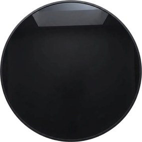 Okrúhly záhradný stôl so sklenenou doskou ISLAND BLACK 60 cm, čierny