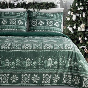 VIANOČNÉ RENFORCÉ OBLIEČKY CLOVER 200X220 CM, 2 KS 70X80 CM VZOROVANÉ