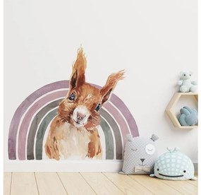 Gario Detská nálepka na stenu Rainbow animals - veverička Farba: B, Rozmery: 98 x 85 cm