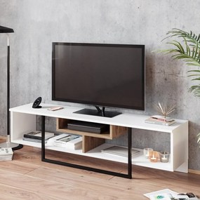 Biely TV stolík v dekore duba 149x40 cm Asal - Kalune Design