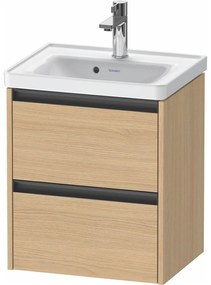 DURAVIT Ketho 2 závesná skrinka pod umývadielko, 2 zásuvky, 484 x 375 x 549 mm, dub prírodný, K25280030300000