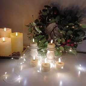 DECOLED Svietnik, 7 x 7 x 6,5 cm, biely