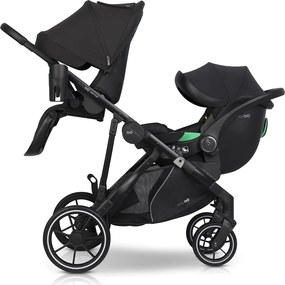 Súrodenecký kočík EasyGo Duoflex Ebony Black 2 športové časti