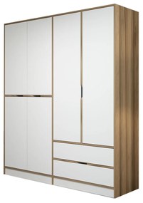 Šatníková skriňa Elina 180 cm biela/orech