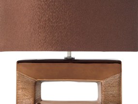 Hnedá hodvábna nočná stolová lampa ONYX  Beliani