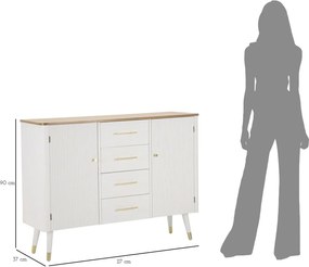 Komoda Matera 117 cm biela/hnedá