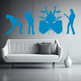 Veselá Stena Samolepka na stenu na stenu Rocková kapela Farba: modrá, Veľkosť: 80 x 32 cm