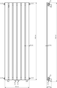 Gamma Vertical, vykurovacie teleso 450x1400 mm, 687 W, biela matná, GMA-VERT-14045-WH