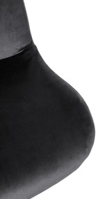 2x Barová stoličkaSolon - zamat, chróm rám - Black