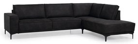 Antracitová rohová pohovka z imitácie kože (pravý roh) Copenhagen – Scandic