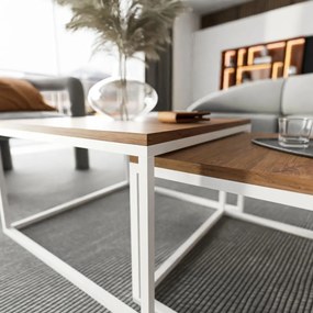 KONFERENČNÝ STOLÍK BELLA SLIM DUB STIRLING / BIELY