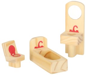 KIK Nábytok do domčeka pre bábiky drevený fialový