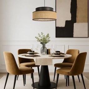 Luster na lanku BOHO 1xE27/60W/230V pr. 40 cm hnedá/béžová