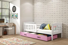 Posteľ KUBO 1 200x90 Biela - Ružová