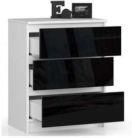 Komoda K60 3SZ CLP čierna, lesk