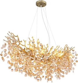 Globo 64138H3G - Závesný luster QUEENA na lane 10xE14/40W/230V zlatá