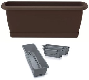 Truhlík so zavlažovacím systémom a držiakom RESPON hnedý