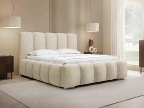 Čalúnená manželská posteľ Lisko Boucle, Rozmer postele: 180x200, Farby: Abriamo 07