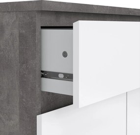 Komoda Simplicitous 234 80 cm beton/bílá lesk