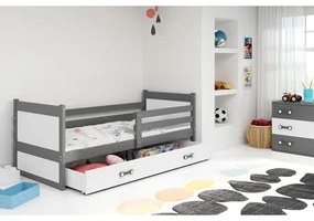 Detská posteľ RICO 200x90 cm Biela Sivá