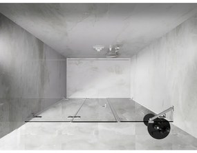 Mexen Lunar-F, skladacie ľavé sprchové dvere 135 cm, 8mm číre sklo, biely profil, 836S-135-050-20-00-L