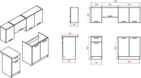 Kuchynský  blok Irma, dub artisan/biela