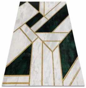 Koberec EMERALD exkluzívny 1015 glamour, styl marmur, geometrický fľaškovo zelený / zlatý