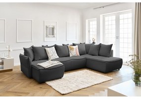 Tmavosivá rozkladacia rohová pohovka (pravý roh) Leon – Bobochic Paris