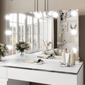 TOALETNÝ STOLÍK NESSIE ELITE 2 BIELY LESK + STRIEBORNÝ