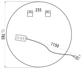 Tutumi Rea, kúpeľňové LED zrkadlo 80cm BAS P11242, HOM-05520