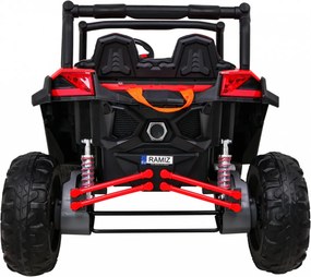 Ramiz Elektrická bugina UTV-MX pre deti červená + pohon 4x4 + diaľkové ovládanie + LED a audio + úložný priestor + EVA + pomalý štart