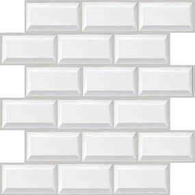 Samolepiace PVC panely 3D panely PCVS06, rozmer 30 x 30 cm, obklad biely, IMPOL TRADE