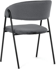 Jedálenská stolička zamatová, sivá DCL-X7130 GREY2