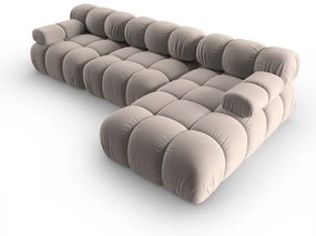 Svetlohnedá zamatová modulárna rohová pohovka (pravý roh) Bellis – Micadoni