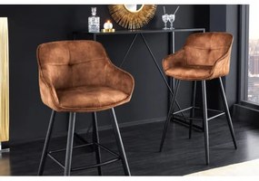 Barová stolička Euphoria 43689 Zamat - Hnedá - Komfort-nábytok