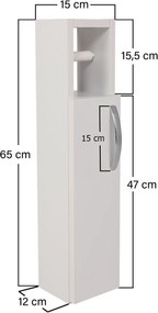Kúpeľňová skrinka na toaletu LUMERO, biela